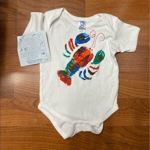 Rabbit skins unisex Handpainted lobster NWT onesie